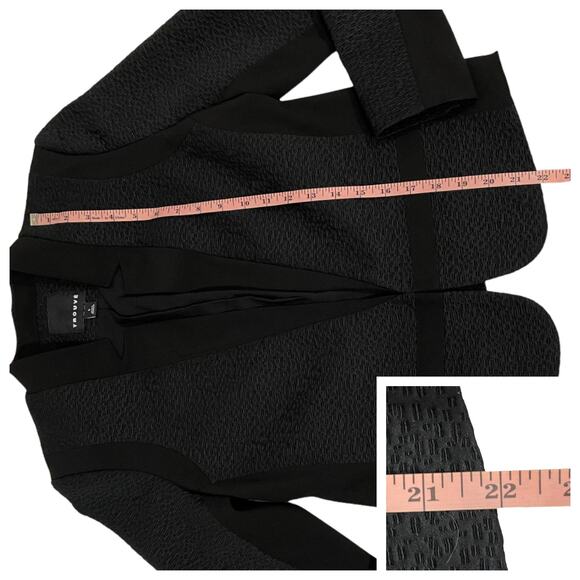 Trouve Long Sleeve Textured Open Blazer - Black - Small - Picture 4 of 7